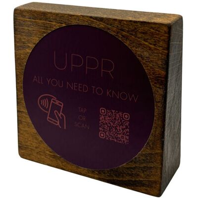 PRODUCTMATE Tischaufsteller stehend mit QR-Code Aufkleber matt und NFC-Chip; 11x11 cm (BxH); buche/dunkelbraun; 25 Stück / Pack PRODUCTMATE Tischaufsteller stehend mit QR-Code Aufkleber matt und NFC-Chip; 11x11 cm (BxH); buche/dunkelbraun; 25 Stück / Pack