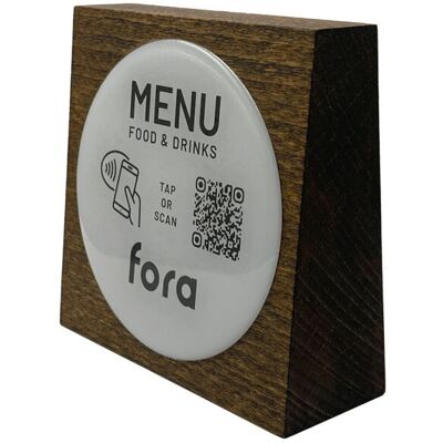 PRODUCTMATE Tischaufsteller stehend mit QR-Code Aufkleber glänzend und NFC-Chip; 11x11 cm (BxH); buche/dunkelbraun; 25 Stück / Pack PRODUCTMATE Tischaufsteller stehend mit QR-Code Aufkleber glänzend und NFC-Chip; 11x11 cm (BxH); buche/dunkelbraun; 25 Stück / Pack