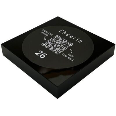 PRODUCTMATE Tischaufsteller liegend gerade mit QR-Code Aufkleber matt; 8.5x8.5 cm (BxH); schwarz; 25 Stück / Pack PRODUCTMATE Tischaufsteller liegend gerade mit QR-Code Aufkleber matt; 8.5x8.5 cm (BxH); schwarz; 25 Stück / Pack