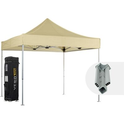 VeroTENT VeroTENT Faltpavillon 3x3m Classic mit Dach ; 300x300x330 cm (LxBxH); beige VeroTENT VeroTENT Faltpavillon 3x3m Classic mit Dach ; 300x300x330 cm (LxBxH); beige