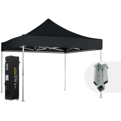 VeroTENT VeroTENT Faltpavillon 4x4m Classic mit Dach ; 400x400x400 cm (LxBxH); schwarz VeroTENT VeroTENT Faltpavillon 4x4m Classic mit Dach ; 400x400x400 cm (LxBxH); schwarz