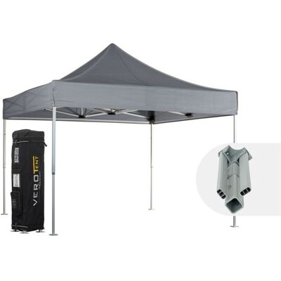 VeroTENT VeroTENT Faltpavillon 4x4m Classic mit Dach ; 400x400x400 cm (LxBxH); grau VeroTENT VeroTENT Faltpavillon 4x4m Classic mit Dach ; 400x400x400 cm (LxBxH); grau