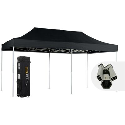 VeroTENT VeroTENT Faltpavillon 3x6m Luxea mit Dach ; 300x600x330 cm (LxBxH); schwarz VeroTENT VeroTENT Faltpavillon 3x6m Luxea mit Dach ; 300x600x330 cm (LxBxH); schwarz