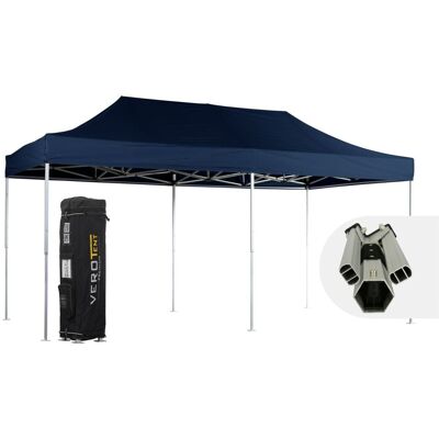 VeroTENT VeroTENT Faltpavillon 3x6m Luxea mit Dach ; 300x600x330 cm (LxBxH); navy VeroTENT VeroTENT Faltpavillon 3x6m Luxea mit Dach ; 300x600x330 cm (LxBxH); navy
