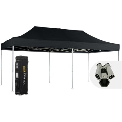 VeroTENT VeroTENT Faltpavillon 4x8m Luxea mit Dach ; 400x800x400 cm (LxBxH); schwarz VeroTENT VeroTENT Faltpavillon 4x8m Luxea mit Dach ; 400x800x400 cm (LxBxH); schwarz