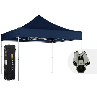 VeroTENT VeroTENT Faltpavillon 4x4m Luxea mit Dach ; 400x400x400 cm (LxBxH); navy VeroTENT VeroTENT Faltpavillon 4x4m Luxea mit Dach ; 400x400x400 cm (LxBxH); navy