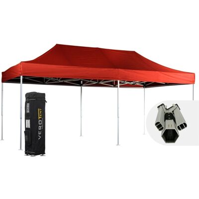 VeroTENT VeroTENT Faltpavillon 4x8m Luxea mit Dach ; 400x800x400 cm (LxBxH); rot VeroTENT VeroTENT Faltpavillon 4x8m Luxea mit Dach ; 400x800x400 cm (LxBxH); rot