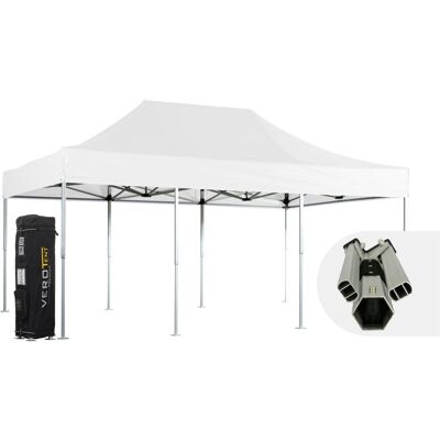 VeroTENT VeroTENT Faltpavillon 4x6m Luxea mit Dach 8 Standbeine; 400x600x400 cm (LxBxH); weiß VeroTENT VeroTENT Faltpavillon 4x6m Luxea mit Dach 8 Standbeine; 400x600x400 cm (LxBxH); weiß