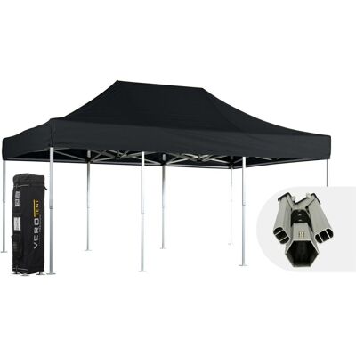 VeroTENT VeroTENT Faltpavillon 4x6m Luxea mit Dach 4 Standbeine; 400x600x400 cm (LxBxH); schwarz VeroTENT VeroTENT Faltpavillon 4x6m Luxea mit Dach 4 Standbeine; 400x600x400 cm (LxBxH); schwarz