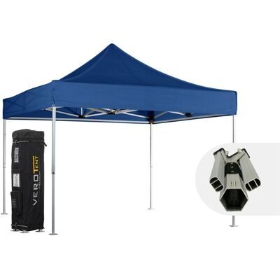 VeroTENT VeroTENT Faltpavillon 4x4m Luxea mit Dach ; 400x400x400 cm (LxBxH); blau VeroTENT VeroTENT Faltpavillon 4x4m Luxea mit Dach ; 400x400x400 cm (LxBxH); blau