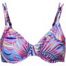 Lascana Bikini Oberteil Damen palmendruck blau 36 / D