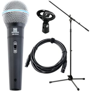 Pronomic DM-58-B Vocal Mikrofon Starter Set Mikro, XLR Kabel, Klemme, Stativ