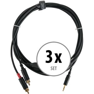 Pronomic Stage J3RC-3m Audiokabel 3,5mm Stereo-Klinke/Cinch 3m schwarz 3x Set