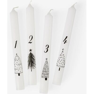 bonprix Stabkerzen mit Zahlen 1-4 (4er Pack) weiß bonprix Stabkerzen mit Zahlen 1-4 (4er Pack) weiß