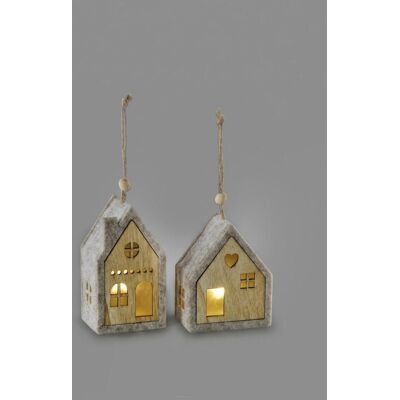 bonprix LED-Deko-Objekte Häuser (2-tlg. Set) grau bonprix LED-Deko-Objekte Häuser (2-tlg. Set) grau