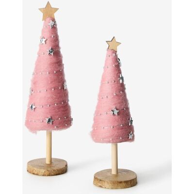 bonprix Deko-Objekt Weihnachtsbäume mit Sternen (2-tlg. Set) rosa bonprix Deko-Objekt Weihnachtsbäume mit Sternen (2-tlg. Set) rosa