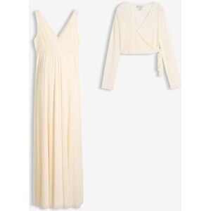 bonprix Umstands-Hochzeitskleid mit Wickeljacke und Stillfunktion (2-teiliges Set) weiß 32 bonprix Umstands-Hochzeitskleid mit Wickeljacke und Stillfunktion (2-teiliges Set) weiß 32