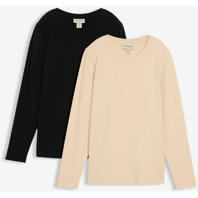 bonprix Umstands- und Stillshirts aus Bio-Baumwolle (2er Pack) beige 52 bonprix Umstands- und Stillshirts aus Bio-Baumwolle (2er Pack) beige 52