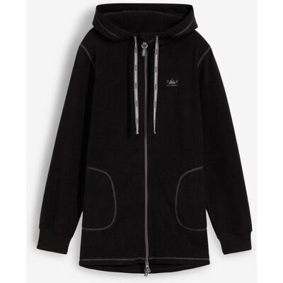 bonprix Long-Fleecejacke mit Reißverschluss-Taschen schwarz 36 bonprix Long-Fleecejacke mit Reißverschluss-Taschen schwarz 36