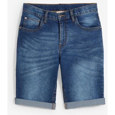 bonprix Stretch-Jeans-Bermuda mit verstellbarem Bund, Slim Fit blau 146 bonprix Stretch-Jeans-Bermuda mit verstellbarem Bund, Slim Fit blau 146