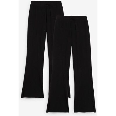 bonprix Ausgestellte Jersey-Hose aus elastischem Bio-Baumwoll-Mix (2er Pack) schwarz 176 bonprix Ausgestellte Jersey-Hose aus elastischem Bio-Baumwoll-Mix (2er Pack) schwarz 176