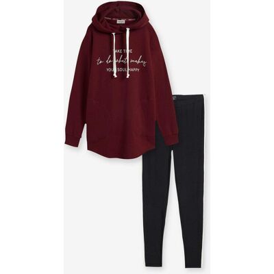bonprix Jogginganzug mit Long-Sweatshirt und Leggings (2-teilig) rot 44 bonprix Jogginganzug mit Long-Sweatshirt und Leggings (2-teilig) rot 44