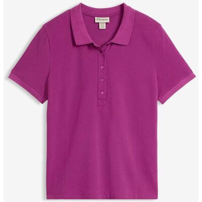 bonprix Piqué-Poloshirt aus reiner Bio-Baumwolle lila 48 bonprix Piqué-Poloshirt aus reiner Bio-Baumwolle lila 48