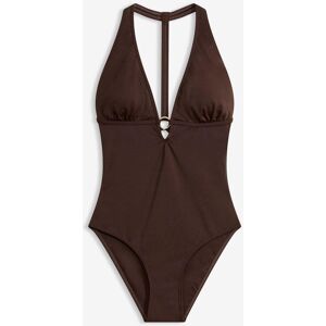 bonprix Badeanzug mit tiefem V-Ausschnitt braun 38 bonprix Badeanzug mit tiefem V-Ausschnitt braun 38