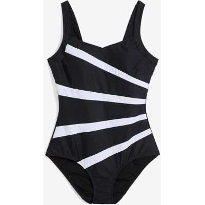 bonprix Medium Shape-Badeanzug mit Einsätzen schwarz 38 bonprix Medium Shape-Badeanzug mit Einsätzen schwarz 38