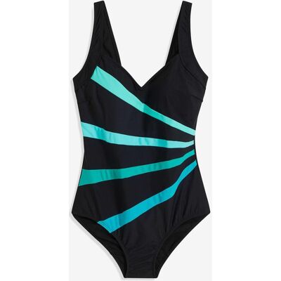 bonprix Medium Shape-Badeanzug mit Einsätzen schwarz 42 bonprix Medium Shape-Badeanzug mit Einsätzen schwarz 42