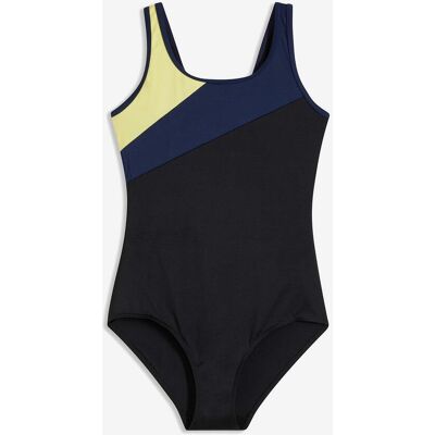 bonprix Schnelltrocknender Sport-Badeanzug mit Kontrast-Einsätzen schwarz 54 bonprix Schnelltrocknender Sport-Badeanzug mit Kontrast-Einsätzen schwarz 54