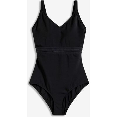 bonprix Badeanzug mit transparentem Einsatz schwarz 46 bonprix Badeanzug mit transparentem Einsatz schwarz 46