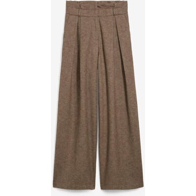 bonprix Weite Bundfaltenhose mit weichem Wollanteil braun 48 bonprix Weite Bundfaltenhose mit weichem Wollanteil braun 48