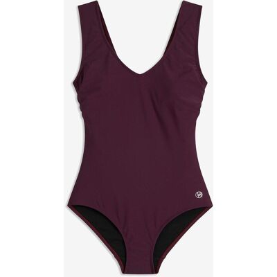 bonprix Medium Shape-Badeanzug mit V-Ausschnitt lila 46 bonprix Medium Shape-Badeanzug mit V-Ausschnitt lila 46