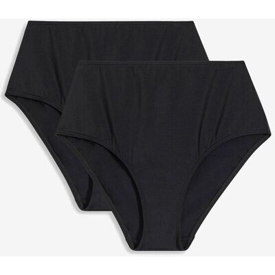 bonprix Highwaist-Bikinihose (2er Pack) schwarz 40 bonprix Highwaist-Bikinihose (2er Pack) schwarz 40