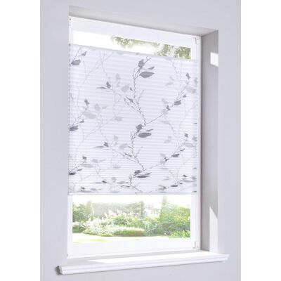 bonprix Plissee mit Blätterranken grau 8 (H/B: 130/110 cm) bonprix Plissee mit Blätterranken grau 8 (H/B: 130/110 cm)