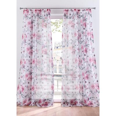 bonprix Gardine mit Blumenmuster mit recyceltem Polyester (1er Pack) weiß 2 (H/B: 175/144 cm) bonprix Gardine mit Blumenmuster mit recyceltem Polyester (1er Pack) weiß 2 (H/B: 175/144 cm)