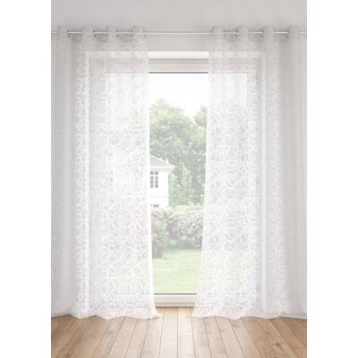 bonprix Gardine mit Druck mit recyceltem Polyester (1er Pack) weiß 4 (H/B: 245/140 cm) bonprix Gardine mit Druck mit recyceltem Polyester (1er Pack) weiß 4 (H/B: 245/140 cm)