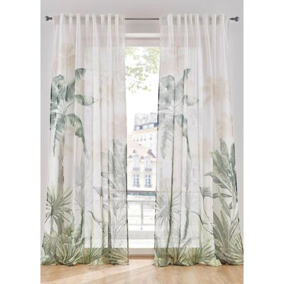 bonprix Vorhang mit Blätterdruck (1er Pack) grün 1 (H/B: 145/135 cm) bonprix Vorhang mit Blätterdruck (1er Pack) grün 1 (H/B: 145/135 cm)
