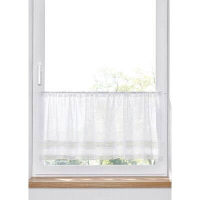 bonprix Scheibengardine mit Spitzenkante weiß 2 (H/B: 30/120 cm) bonprix Scheibengardine mit Spitzenkante weiß 2 (H/B: 30/120 cm)