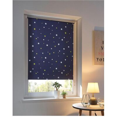 bonprix Verdunkelungsrollo mit Sternen Druck blau 4 (H/B: 150/80 cm) bonprix Verdunkelungsrollo mit Sternen Druck blau 4 (H/B: 150/80 cm)