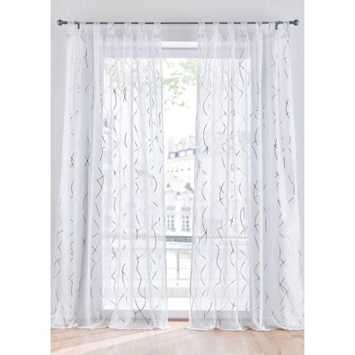 bonprix Gardine mit Glanz Druck mit recyceltem Polyester (1er Pack) weiß 1 (H/B: 145/140 cm) bonprix Gardine mit Glanz Druck mit recyceltem Polyester (1er Pack) weiß 1 (H/B: 145/140 cm)