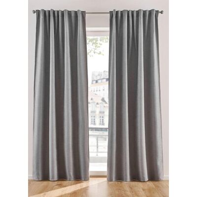 bonprix Abdunkelnde Vorhänge mit Struktur (2er Pack) grau 1 (H/B: 145/130 cm) bonprix Abdunkelnde Vorhänge mit Struktur (2er Pack) grau 1 (H/B: 145/130 cm)