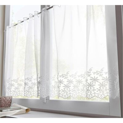 bonprix Café-Vorhang - Voile-Gewebe mit Spitzenstickerei bonprix Café-Vorhang - Voile-Gewebe mit Spitzenstickerei