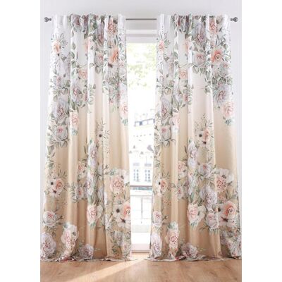 bonprix Microfaser Vorhang mit Rosendruck mit recyceltem Polyester (1er Pack) beige 4 (H/B: 245/140 cm) bonprix Microfaser Vorhang mit Rosendruck mit recyceltem Polyester (1er Pack) beige 4 (H/B: 245/140 cm)