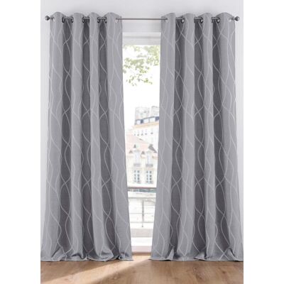 bonprix Jacquard Vorhang (1er Pack) grau 4 (H/B: 245/140 cm) bonprix Jacquard Vorhang (1er Pack) grau 4 (H/B: 245/140 cm)
