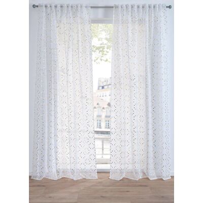 bonprix Gardine mit Glanzdruck mit verdeckten Schlaufen (1er Pack) weiß 4 (H/B: 245/135 cm) bonprix Gardine mit Glanzdruck mit verdeckten Schlaufen (1er Pack) weiß 4 (H/B: 245/135 cm)