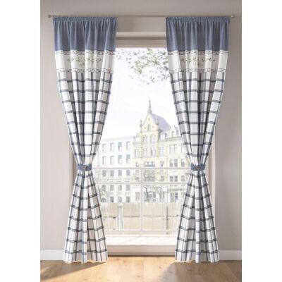 bonprix Bio Baumwoll Vorhang mit Raffhalter (1er Pack) blau 2 (H/B: 145/110 cm) bonprix Bio Baumwoll Vorhang mit Raffhalter (1er Pack) blau 2 (H/B: 145/110 cm)