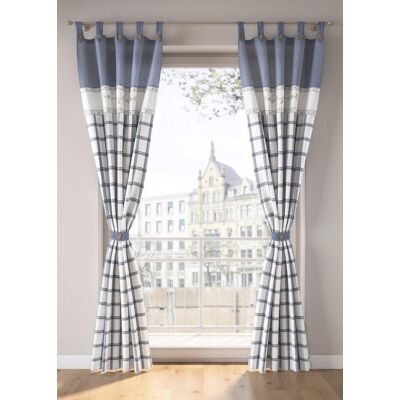 bonprix Bio Baumwoll Vorhang mit Raffhalter (1er Pack) blau 3 (H/B: 175/110 cm) bonprix Bio Baumwoll Vorhang mit Raffhalter (1er Pack) blau 3 (H/B: 175/110 cm)