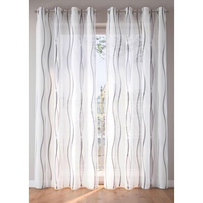 bonprix Gardine aus leichtem Voile (1er Pack) silber 4 (H/B: 245/140 cm) bonprix Gardine aus leichtem Voile (1er Pack) silber 4 (H/B: 245/140 cm)